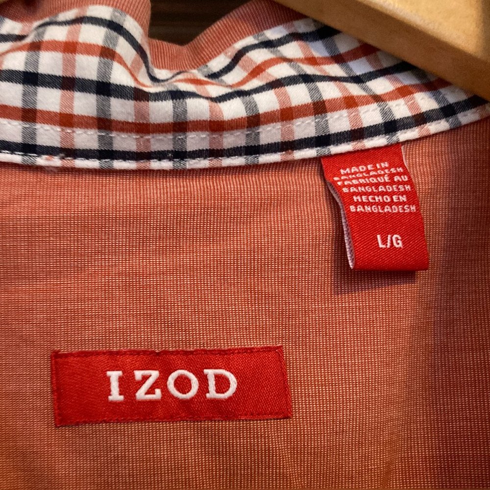 IZOD Long Sleeve Button Down Contrast Cuff Shirt
